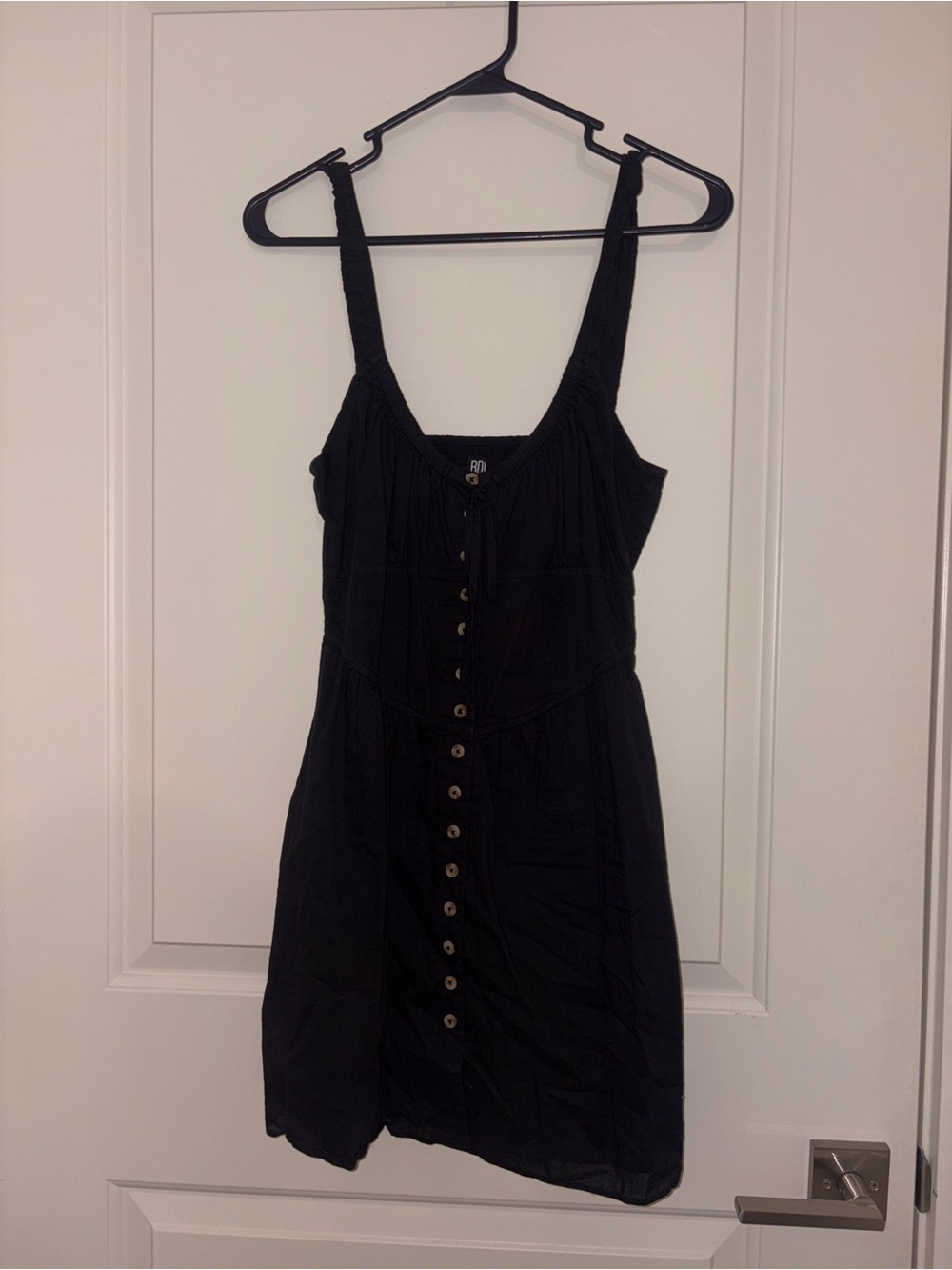 BDG Black Button-Front Mini Dress